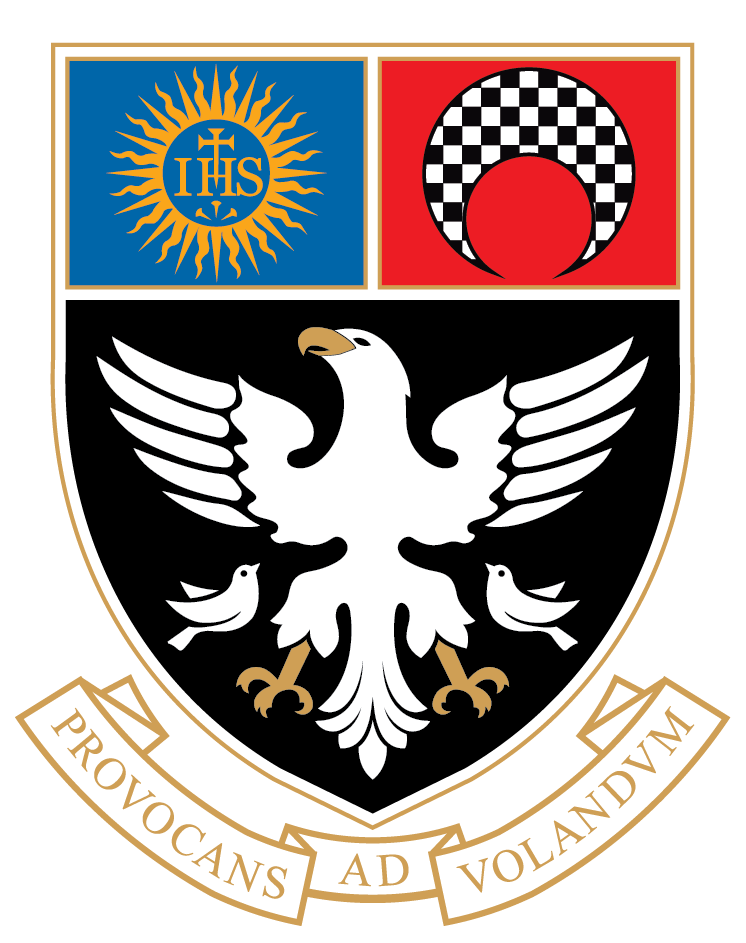 Xaviers college crest for dark or black background